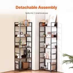 image-VEVOR Triple Metal Bookshelf, 14-Tier Industrial Bookshelf, Large Rustic Vintage Storage Bookcase with Open Shelves, Freestanding Display Shelving Unit Storage Rack, for Living room, Bedroom & Office