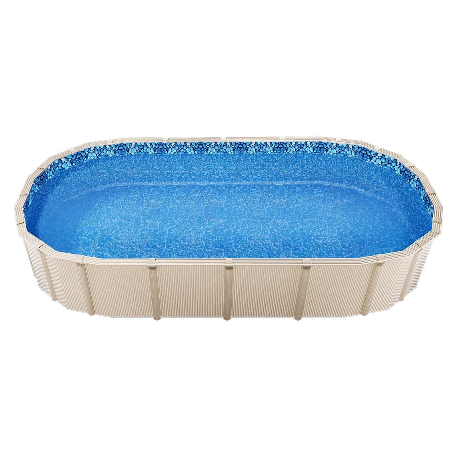 image-VEVOR 12 x 24 ft Oval Pool Liner, Unibead Above Ground Pool Liners, 52in Wall Height, Durable Standard Gauge Vinyl, Designed for Steel Sided Above-Ground Swimming Pools