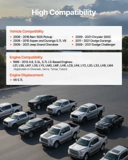 image-VEVOR Lifter Camshaft Kit, 18-Piece Set, Fits 2009-2021 Jeep Grand Cherokee, 2009-2021 Dodge Challenger, Fits 1999-2013 4.8L, 5.3L, and 5.7L LS-Based Engines, V8 5.7L