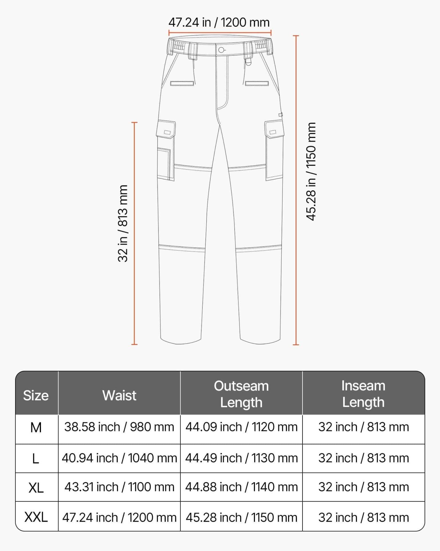 image-VEVOR FR Pants for Men, 9 oz 100% Cotton, Flame-Resistant Cargo Pants with Multi-Pockets and Elastic Waist, Reinforced Tear-proof Stitching, Ideal for Welding Work and Casual Wear, XXL Size, Khaki