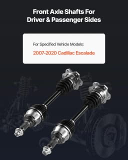 image-VEVOR CV Axle Shaft Assembly, 2 Pieces Front Left & Right (Driver and Passenger Side), Automotive Replacement CV Axles Pair Compatible with 2007-2020 Cadillac Escalade, Alloy Steel & Carbon Steel