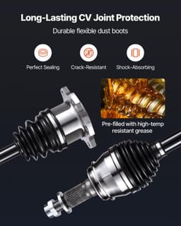image-VEVOR CV Axle Shaft Assembly, 2 Pieces Front Left & Right (Driver and Passenger Side), Automotive Replacement CV Axles Pair Compatible with 2007-2020 Cadillac Escalade, Alloy Steel & Carbon Steel