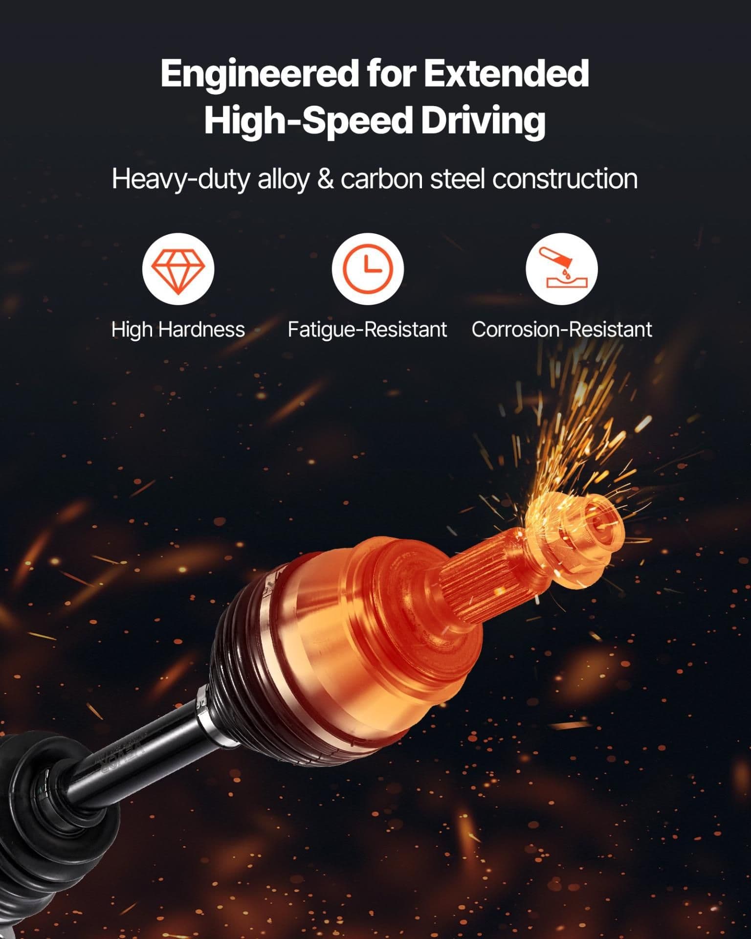 image-VEVOR CV Axle Shaft Assembly, 2 Pieces Front Left & Right (Driver and Passenger Side), Automotive Replacement CV Axles Pair Compatible with 2007-2020 Cadillac Escalade, Alloy Steel & Carbon Steel