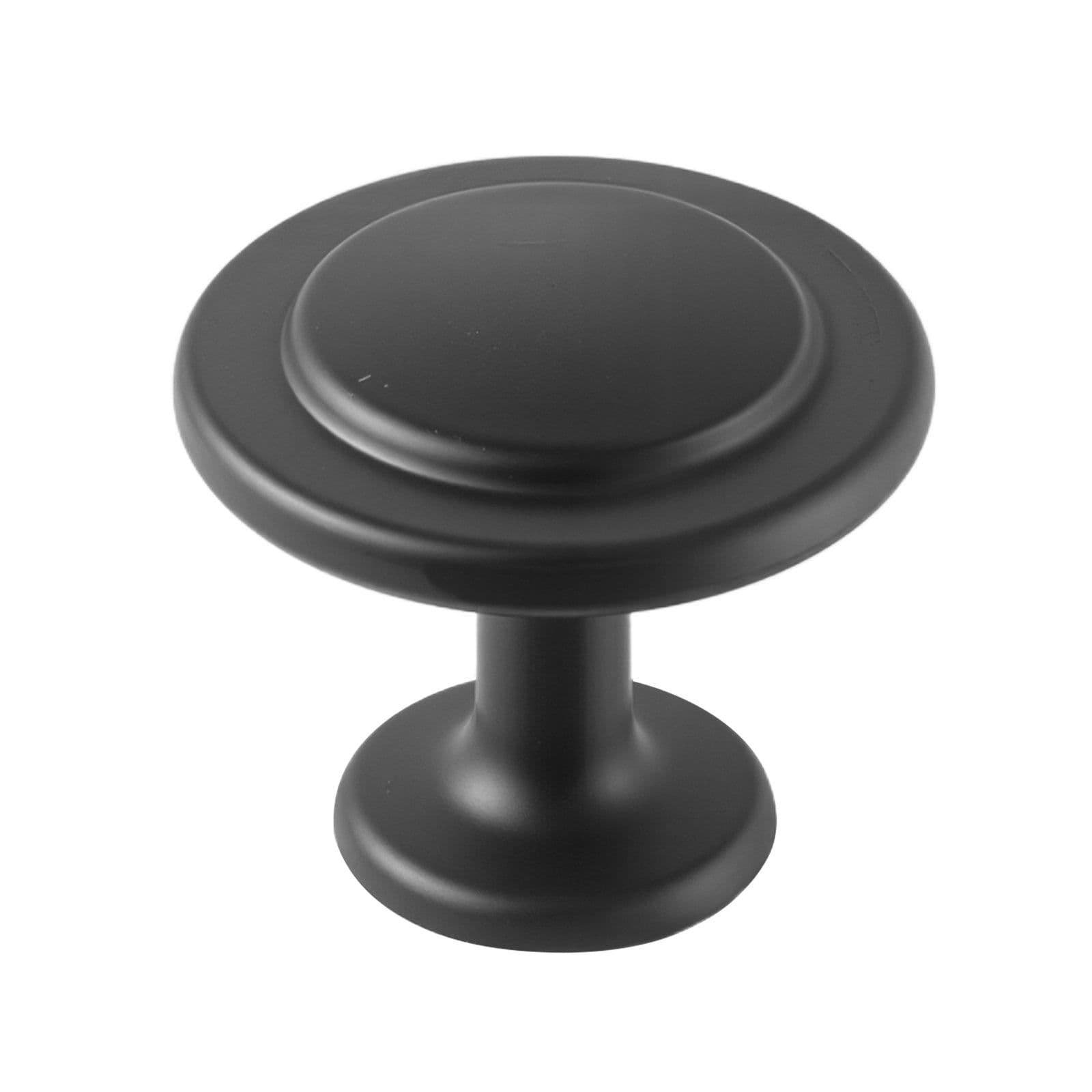 image-VEVOR Cabinet Knobs, 30 Pack, 1.22 Inch Black Zinc Alloy Drawer Pulls & Door Handles, Mushroom Kitchen Solid Knobs Dresser Handles, Cupboard Hardware with Screws for Bathroom Closet Cabinets Drawers