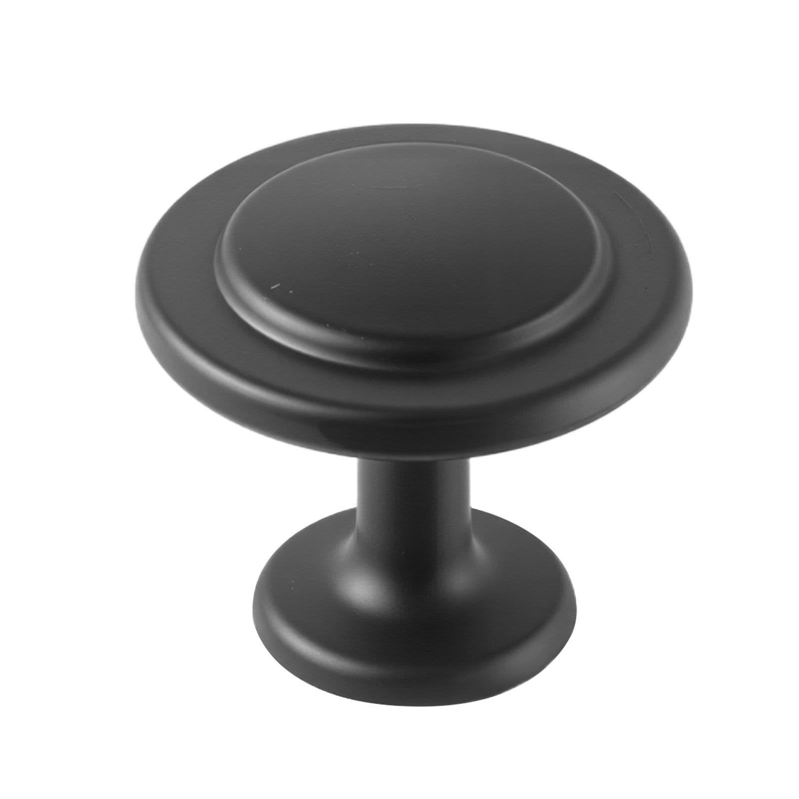 image-VEVOR Cabinet Knobs, 30 Pack, 1.22 Inch Black Zinc Alloy Drawer Pulls & Door Handles, Mushroom Kitchen Solid Knobs Dresser Handles, Cupboard Hardware with Screws for Bathroom Closet Cabinets Drawers