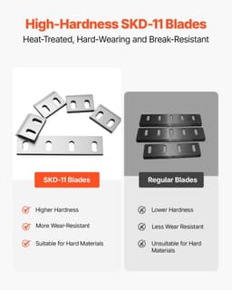 image-VEVOR Shredder Blades, Alloy Steel Shredder Machine Blade Kit with 9 Rotating and 2 Fixed Blades, High-Hardness SKD-11 Blade, Compatible with Model 300 Plastic Grinder, for ABS, PP, PVC & Nylon