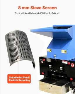 image-VEVOR Screen Mesh for Plastic Shredder, High-Quality Steel Durable Mesh, 0.315 in/8 mm High-Precision Aperture Screen, Compatible with Model 400 Plastic Grinder, Suitable for Small Particle Recycling