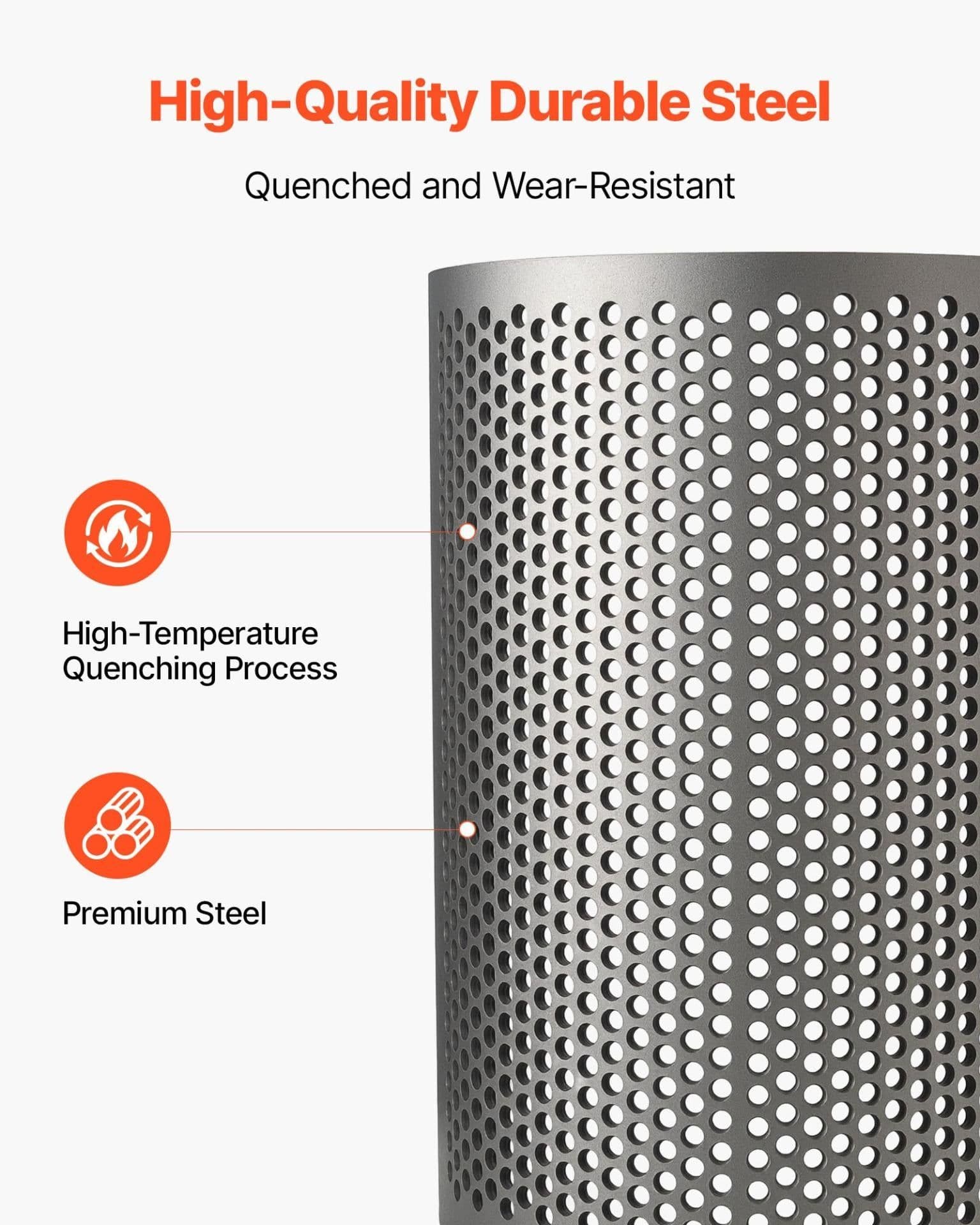 image-VEVOR Screen Mesh for Plastic Shredder, High-Quality Steel Durable Mesh, 0.315 in/8 mm High-Precision Aperture Screen, Compatible with Model 400 Plastic Grinder, Suitable for Small Particle Recycling