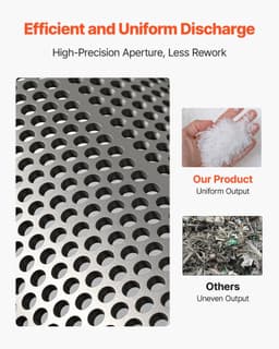 image-VEVOR Screen Mesh for Plastic Shredder, High-Quality Steel Durable Mesh, 0.315 in/8 mm High-Precision Aperture Screen, Compatible with Model 400 Plastic Grinder, Suitable for Small Particle Recycling