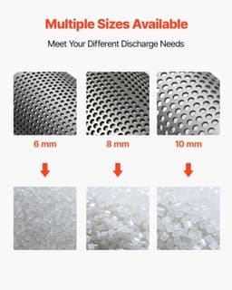 image-VEVOR Screen Mesh for Plastic Shredder, High-Quality Steel Durable Mesh, 0.315 in/8 mm High-Precision Aperture Screen, Compatible with Model 400 Plastic Grinder, Suitable for Small Particle Recycling