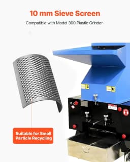 image-VEVOR Screen Mesh for Plastic Shredder, High-Quality Steel Durable Mesh, 0.39 in/10 mm High-Precision Aperture Screen, Compatible with Model 300 Plastic Grinder, Suitable for Medium Particle Recycling