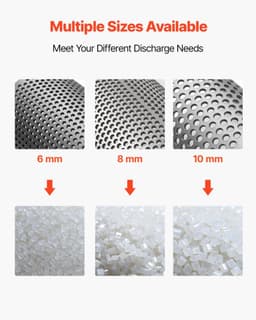 image-VEVOR Screen Mesh for Plastic Shredder, High-Quality Steel Durable Mesh, 0.39 in/10 mm High-Precision Aperture Screen, Compatible with Model 300 Plastic Grinder, Suitable for Medium Particle Recycling