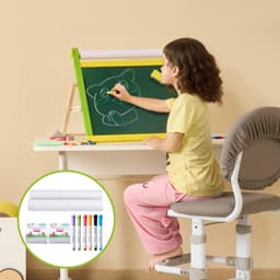 image-VEVOR Easel Accessory Set, 32 PCS Kid's Art Easel Painting Kit Including Chalks, Dry-Erase Markers & Paper Rolls, Supplies Set for Tabletop Art Easel, Painting Accessories for Toddlers Boys and Girls