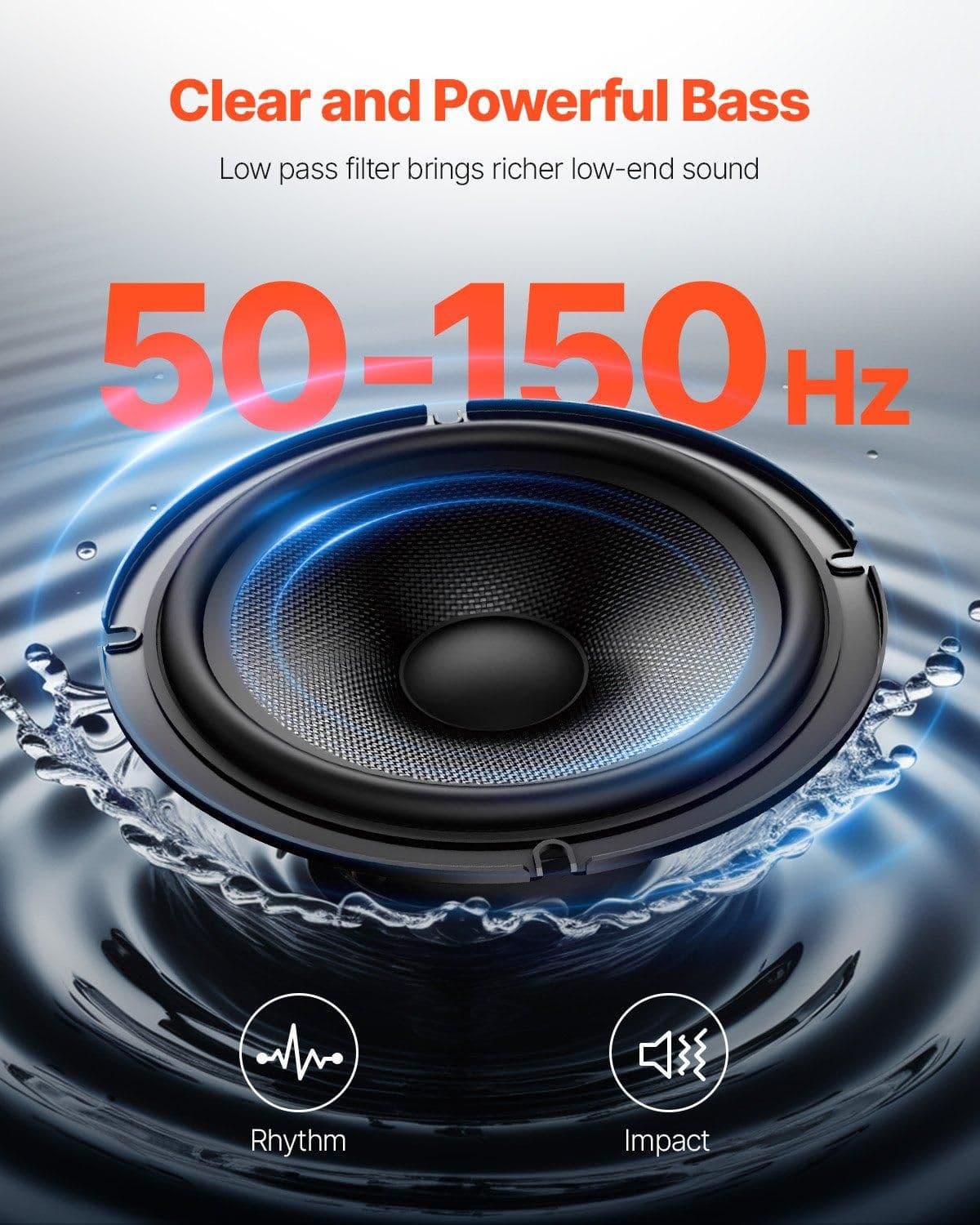 image-VEVOR 10" 240W Underseat Car Subwoofer, Slim Powered Car Subwoofers Under the Seat, Low Profile Audio Sub Built-in Amplifier, High/Low Level Input & Volume Controller for SUVs, Car, Truck, RV