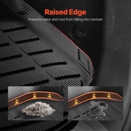 image-VEVOR Cargo Mats Compatible with Hyundai Palisade 2020-2024, Custom Fit TPE Cargo Liner Set for SUVs, Trunk and Rear Back Seat Protector Replacement, Black, Trunk Mat and Backrest Mats