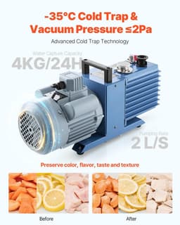 image-VEVOR Vacuum Freeze Dryer Machine, 8.8-13.2 LBS/Batch Food Freeze Drying Machine with 4-Layer Trays, Vacuum Pump, Adjustable Timer and Temperature Control, for Fruits Vegetables Meat, White