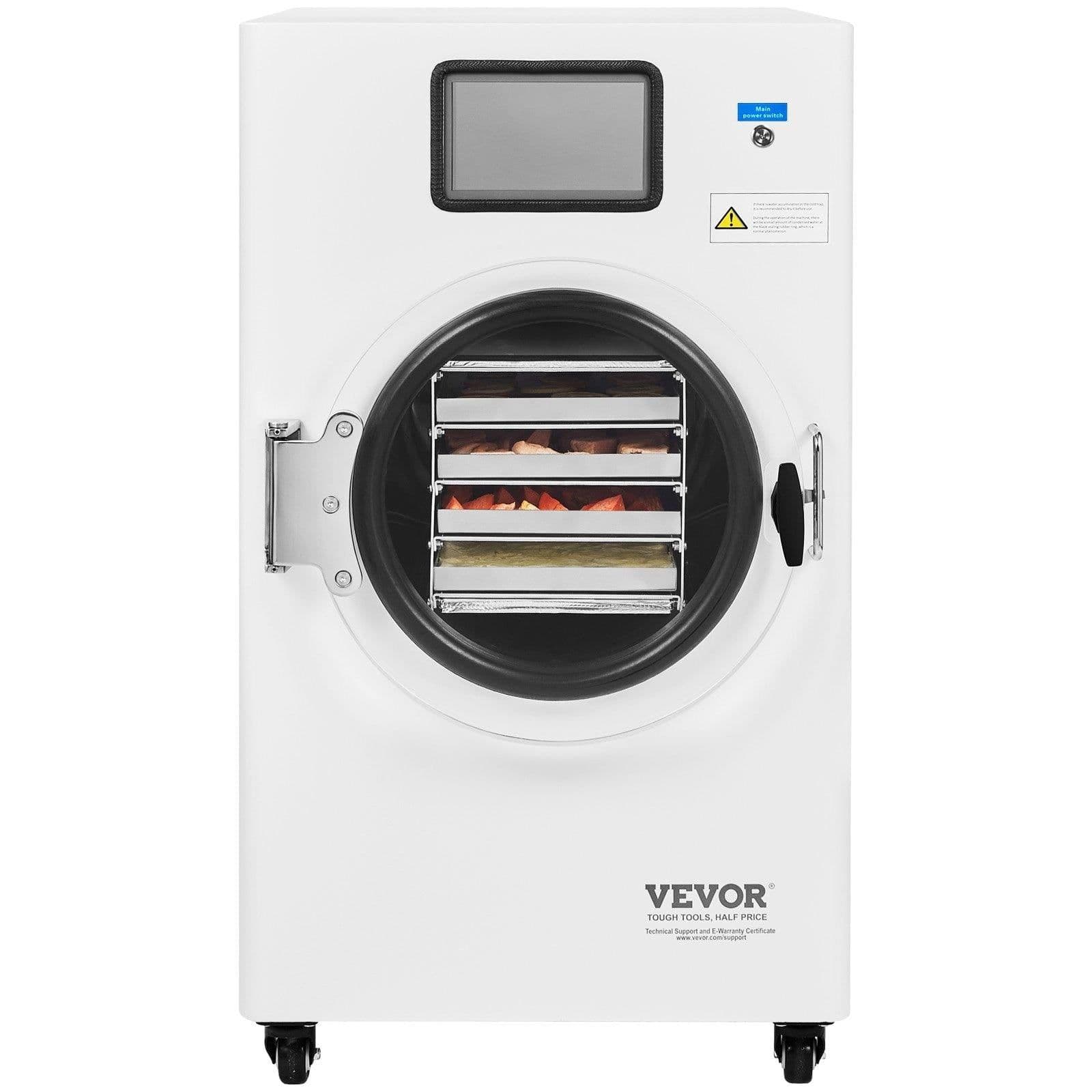 image-VEVOR Vacuum Freeze Dryer Machine, 8.8-13.2 LBS/Batch Food Freeze Drying Machine with 4-Layer Trays, Vacuum Pump, Adjustable Timer and Temperature Control, for Fruits Vegetables Meat, White