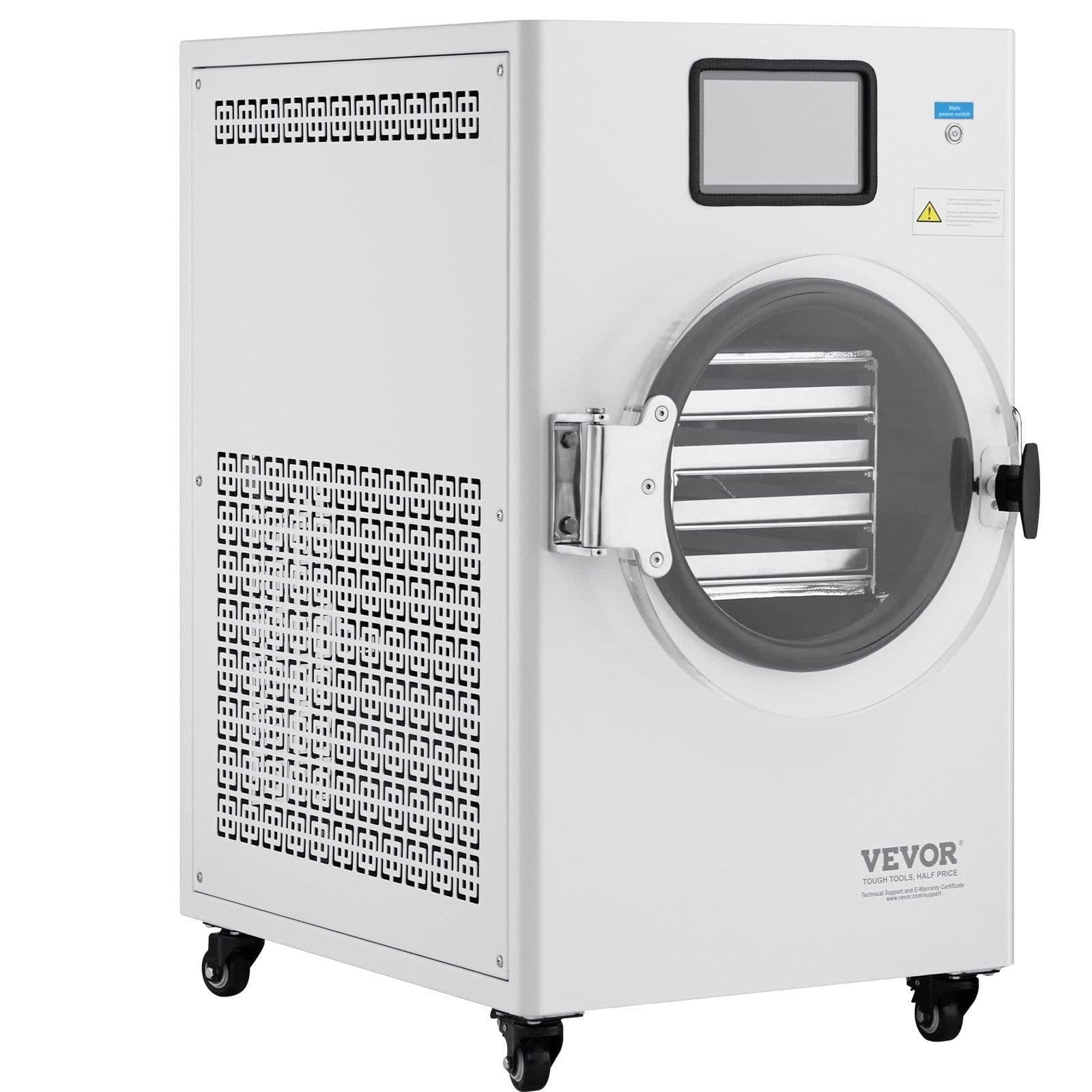 image-VEVOR Vacuum Freeze Dryer Machine, 8.8-13.2 LBS/Batch Food Freeze Drying Machine with 4-Layer Trays, Vacuum Pump, Adjustable Timer and Temperature Control, for Fruits Vegetables Meat, White