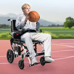 image-VEVOR Electric Wheelchair for Adults, 220lbs Capacity, Foldable & Lightweight Motorized Wheelchair, 12-Mile Long Travel Range, All-Terrain Powered Chair, Portable for Seniors & Disabled