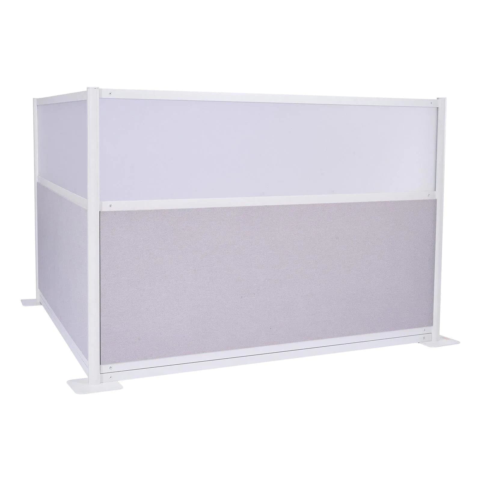 image-VEVOR Office Divider Privacy Partitions, 2-Pack, 72" x 48" Room Divider Walls, PET Workstation Cubicle Partition with Frosted Acrylic Windows, Freestanding Privacy Panels for Office Library School