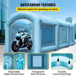 image-VEVOR Inflatable Spray Booth Car Paint Tent 20 x 10 x 8 ft w/Filter & 2 Blowers