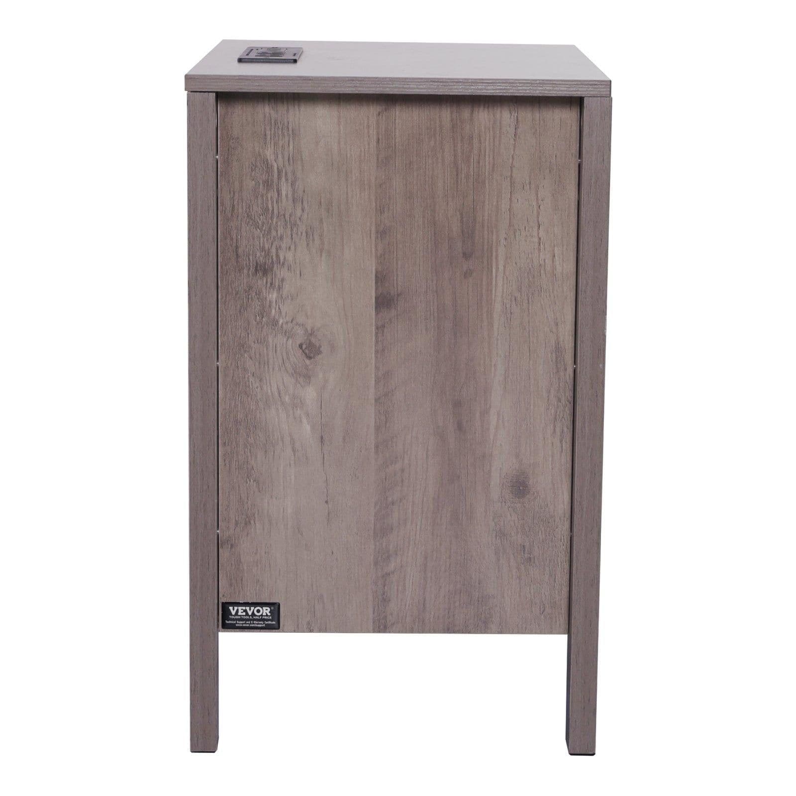 image-VEVOR Farmhouse End Table Set of 2, Nightstand with Charging Station, 3 Tiers Side Table with Storage Cabinet and 2 Drawers, Side Table with USB Ports and Outlets, Ideal for Living Room, Bedroom, Gray