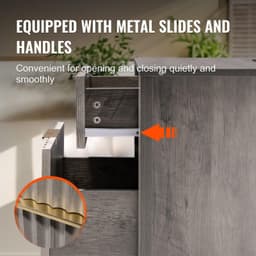image-VEVOR Farmhouse End Table Set of 2, Nightstand with Charging Station, 3 Tiers Side Table with Storage Cabinet and 2 Drawers, Side Table with USB Ports and Outlets, Ideal for Living Room, Bedroom, Gray