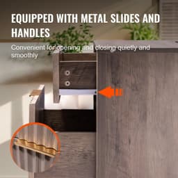 image-VEVOR Farmhouse End Table Set of 2, Nightstand with Charging Station, 3 Tiers Side Table with Storage Cabinet and 2 Drawers, Side Table with USB Ports and Outlets, Ideal for Living Room, Bedroom, Gray