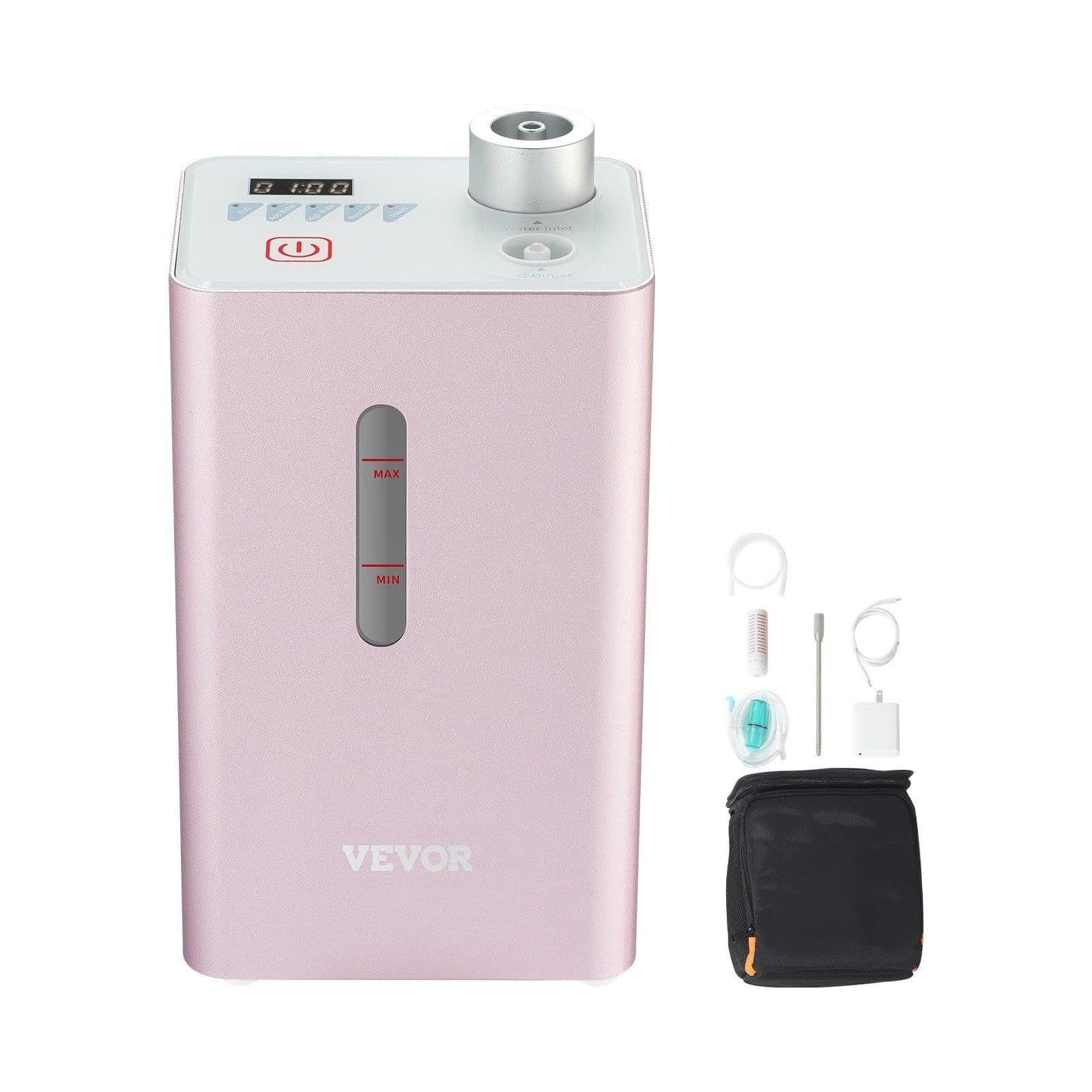 image-VEVOR Hydrogen Inhalation Machine, 99.99% High Purity Hydrogen Inhaler, HO-Separated 180ml/min (120 H+60 O) Dual Port Hydrogen Oxygen Inhaler, Hydrogen-Rich Water Generator for Home Travel