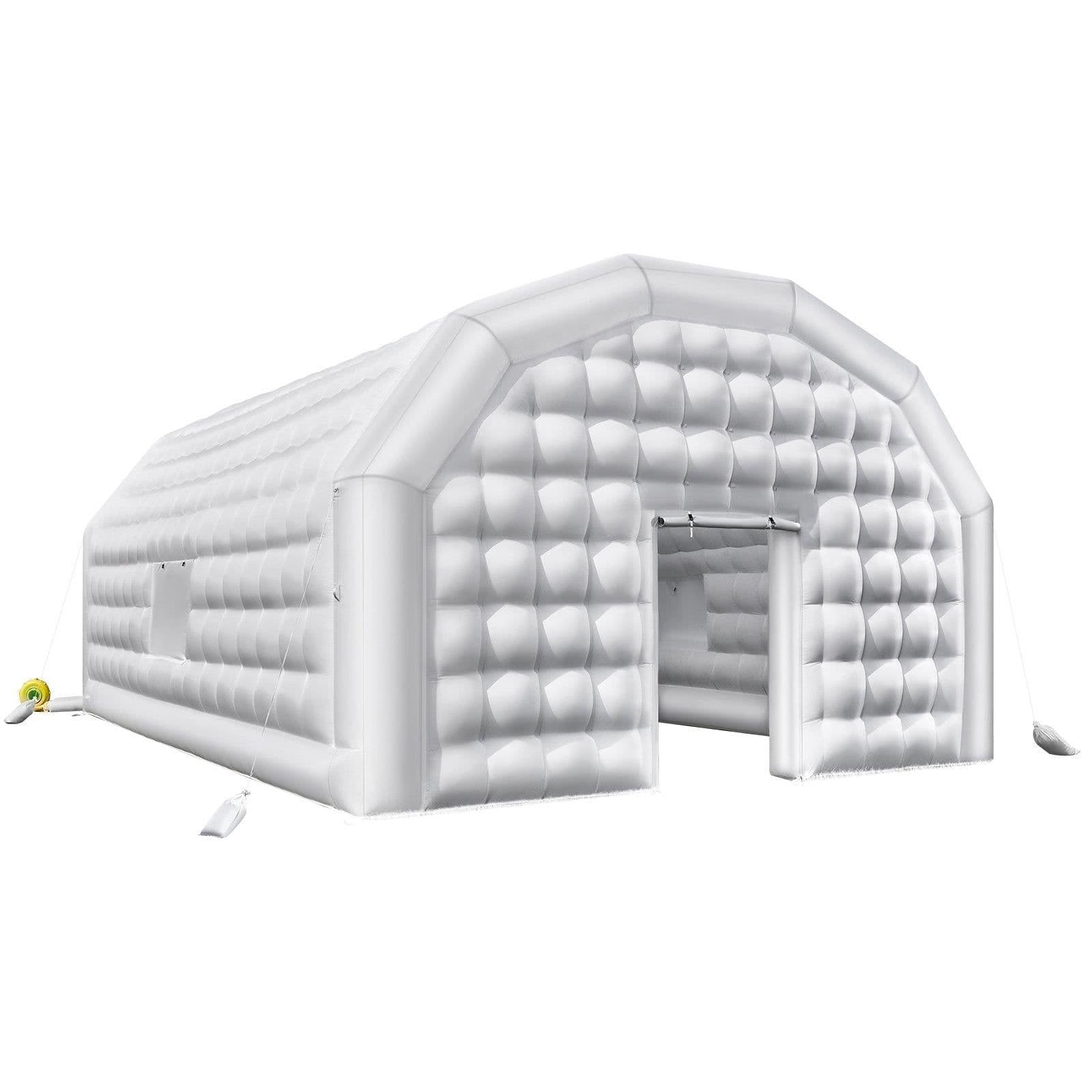 image-VEVOR Inflatable Nightclub, 29.5 x 19.7 x 13.1 ft Inflatable Party Tent with 1100W Blower & Sandbag, Blow up Night Club with 2 Windows, Air Cube House for Event Birthday Wedding Party, White