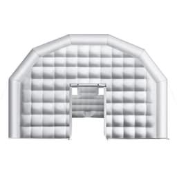 image-VEVOR Inflatable Nightclub, 29.5 x 19.7 x 13.1 ft Inflatable Party Tent with 1100W Blower & Sandbag, Blow up Night Club with 2 Windows, Air Cube House for Event Birthday Wedding Party, White