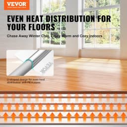 image-VEVOR PEX Heat Transfer Plates 2 ft, Radiant Heat Plates for 3/4" PEX Pipe, Durable Aluminum & Easy Trimming and Install Underfloor Heat Tubing Plates, Perfect for Wooden Floors (200pcs)
