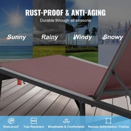 image-VEVOR Chaise Lounge Chair Outdoor Patio Lounge Chair Adjustable 5-Position 2 pcs