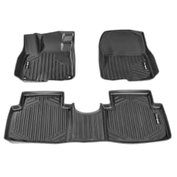 image-VEVOR Automotive Floor Mats, Fits for Honda CR-V (Hybrid Models) 2017-2022, 3 pcs Front and 2nd Row Liners, All Weather Custom Fit TPE Vehicle Floor Mats, Easy to Clean Floor Liners for SUV, Black