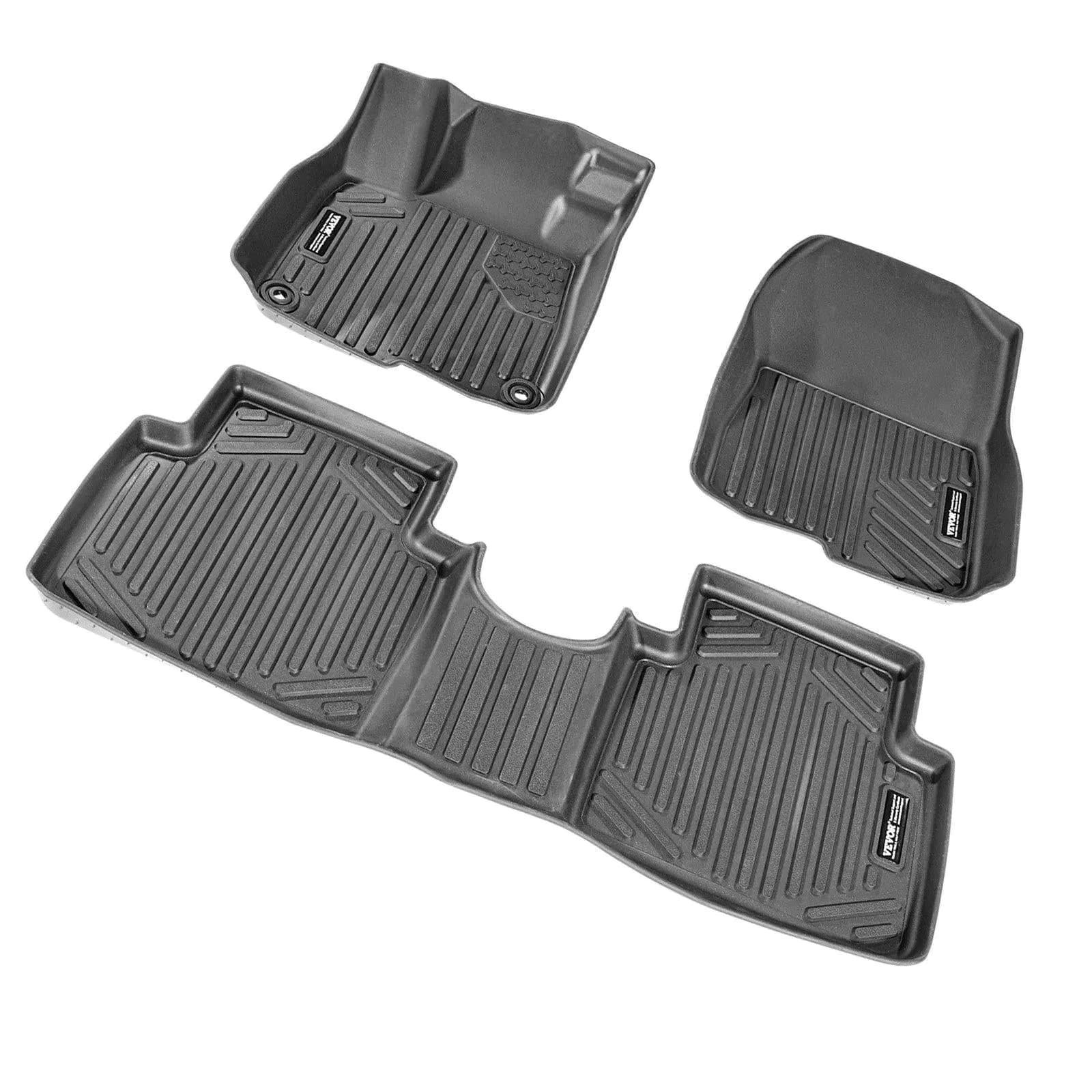 image-VEVOR Automotive Floor Mats, Fits for Honda CR-V (Hybrid Models) 2017-2022, 3 pcs Front and 2nd Row Liners, All Weather Custom Fit TPE Vehicle Floor Mats, Easy to Clean Floor Liners for SUV, Black