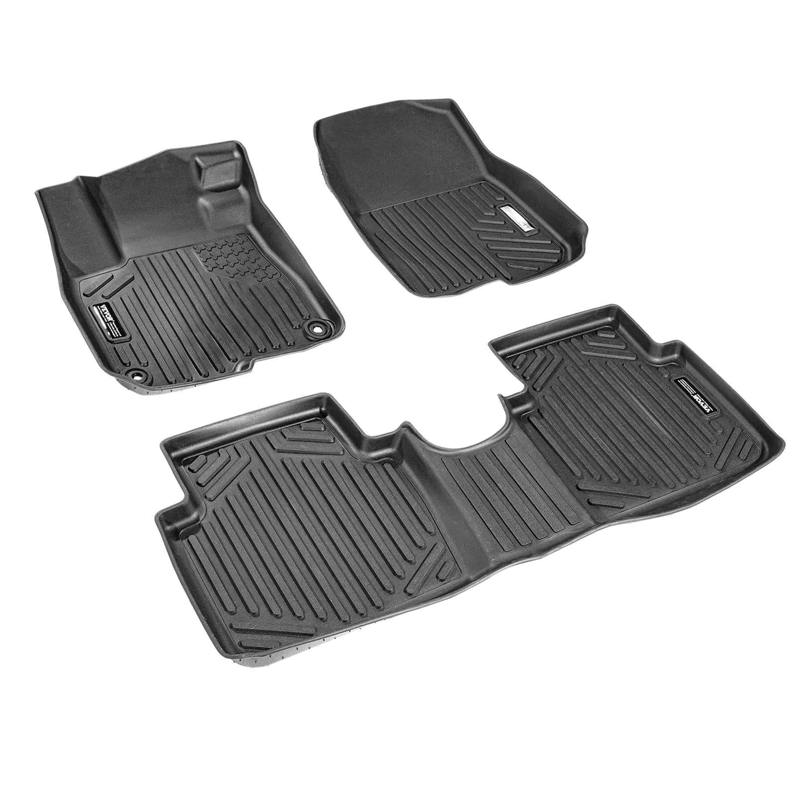 image-VEVOR Automotive Floor Mats, Fits for Honda CR-V (Hybrid Models) 2017-2022, 3 pcs Front and 2nd Row Liners, All Weather Custom Fit TPE Vehicle Floor Mats, Easy to Clean Floor Liners for SUV, Black