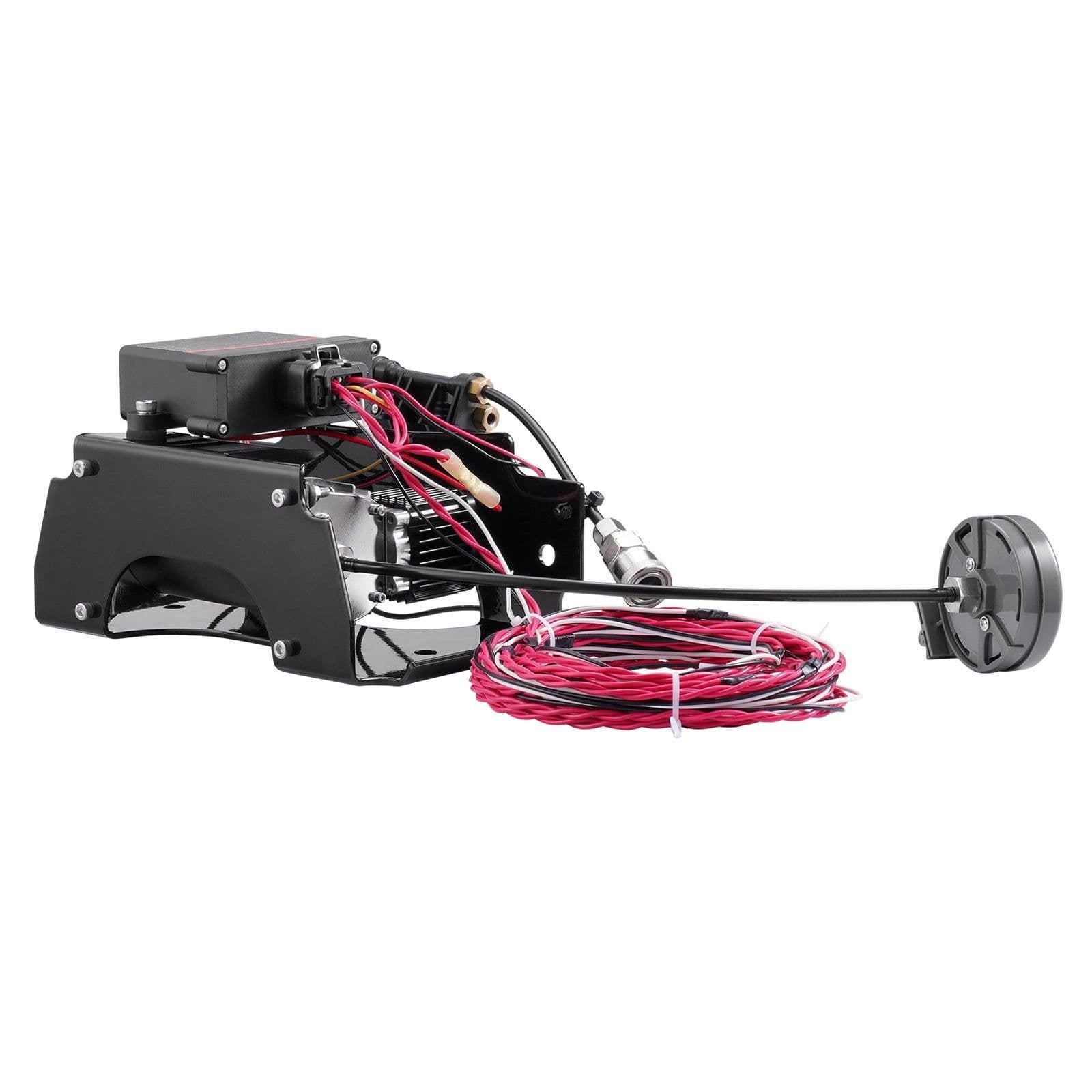 image-VEVOR Air Shock Controller Kit, 12V 100PSI Wireless On Board Air Compressor System, App or Remote Control Air Ride Suspension Compressor Kit with Single Path System, Inflator & Air Line for Truck Van