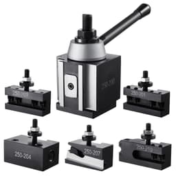 image-VEVOR Quick Change Tool Post Set, 6 Pcs, Includes Lathe Tool Holders, Wedge Type Tool Post with Turning Tool Holder Accessories, for Mini Lathe & Metal Lathe 10"-15" Swing, Durable Steel Material