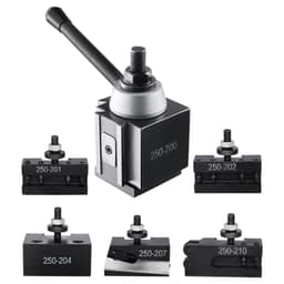 image-VEVOR Quick Change Tool Post Set, 6 Pcs, Includes Lathe Tool Holders, Wedge Type Tool Post with Turning Tool Holder Accessories, for Mini Lathe & Metal Lathe 10"-15" Swing, Durable Steel Material