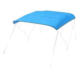 image-VEVOR 4 Bow Boat Bimini Tops, 600D Polyester Canopy, Waterproof & Sun Protection Boat Awning Canopy with Storage Bag, Bimini Top Replacement, 96"Lx(91"-96")W, Pacific Blue (Support Frame Not Included)