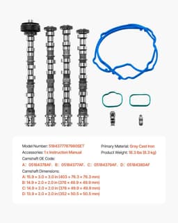 image-VEVOR Engine Camshafts Rockers Arm Lifters Kit, Cam Replacement for 2011-2016 Jeep Cherokee/Wrangler/Grand Cherokee, 2011-2016 Dodge Caravan/Journey/Durango
