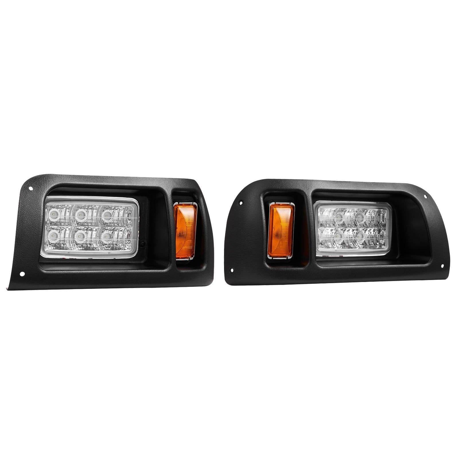 image-VEVOR Golf Cart Light Kit, 12 Volt, LED Headlight and Tail Light Kit with Wiring Harness, Switch, Zip Ties, ABS Housing, High-Brightness, Waterproof and Dustproof, Fit for EZGO TXT 1996-2013 Models