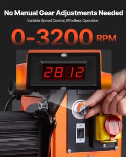 image-VEVOR Woodworking Lathe, 1.5 HP, Wood Lathe Machine with 0 to 3200 RPM Variable Speed, 16 x 40 in Workbench, Brushless DC Motor, Cast Iron Body, Tool Rest, for Medium to Large Projects Woodworking