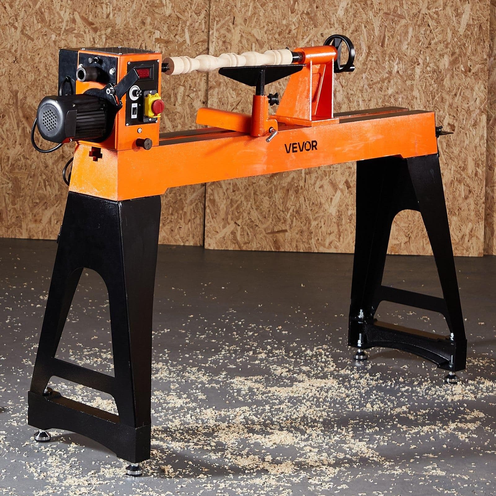 image-VEVOR Woodworking Lathe, 1.5 HP, Wood Lathe Machine with 0 to 3200 RPM Variable Speed, 16 x 40 in Workbench, Brushless DC Motor, Cast Iron Body, Tool Rest, for Medium to Large Projects Woodworking