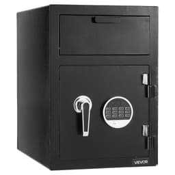 image-VEVOR 1.2 Cubic Feet Drop Safe, Large Capacity Front Drop Slot Safe Box with Digital Keypad, Heavy Duty 2 Tiers Cash Depository Box with Spare Keys for Cash, Bank Slip, Jewelry, Document, Bill, Black