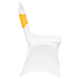 image-VEVOR Stretch Spandex Folding Chair Covers, Universal Fitted Chair Cover with Chair Sashes, Removable Washable Protective Slipcovers, for Wedding, Holiday, Banquet, Party, Dining (30 Set Gold & White)