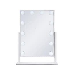 image-VEVOR Hollywood Vanity Mirror With Lights, 12 Dimmable Bulbs & 3 Color Lighting Modes, Makeup Mirror with Detachable 5X Magnification, Smart Touch Control, 360 Degree Rotation(16.1x11.8 in, White)