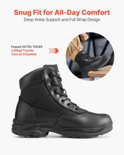 image-VEVOR Men's Military Tactical Boots, 6 inch Combat Hiking Work Boots, Lightweight & Breathable & Sturdy Mens Motorcycle Interceptor Trooper Boot, for Outdoor Security Mountaineering, US Size 10.5