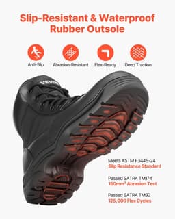 image-VEVOR Men's Military Tactical Boots, 6 inch Combat Hiking Work Boots, Lightweight & Breathable & Sturdy Mens Motorcycle Interceptor Trooper Boot, for Outdoor Security Mountaineering, US Size 10.5
