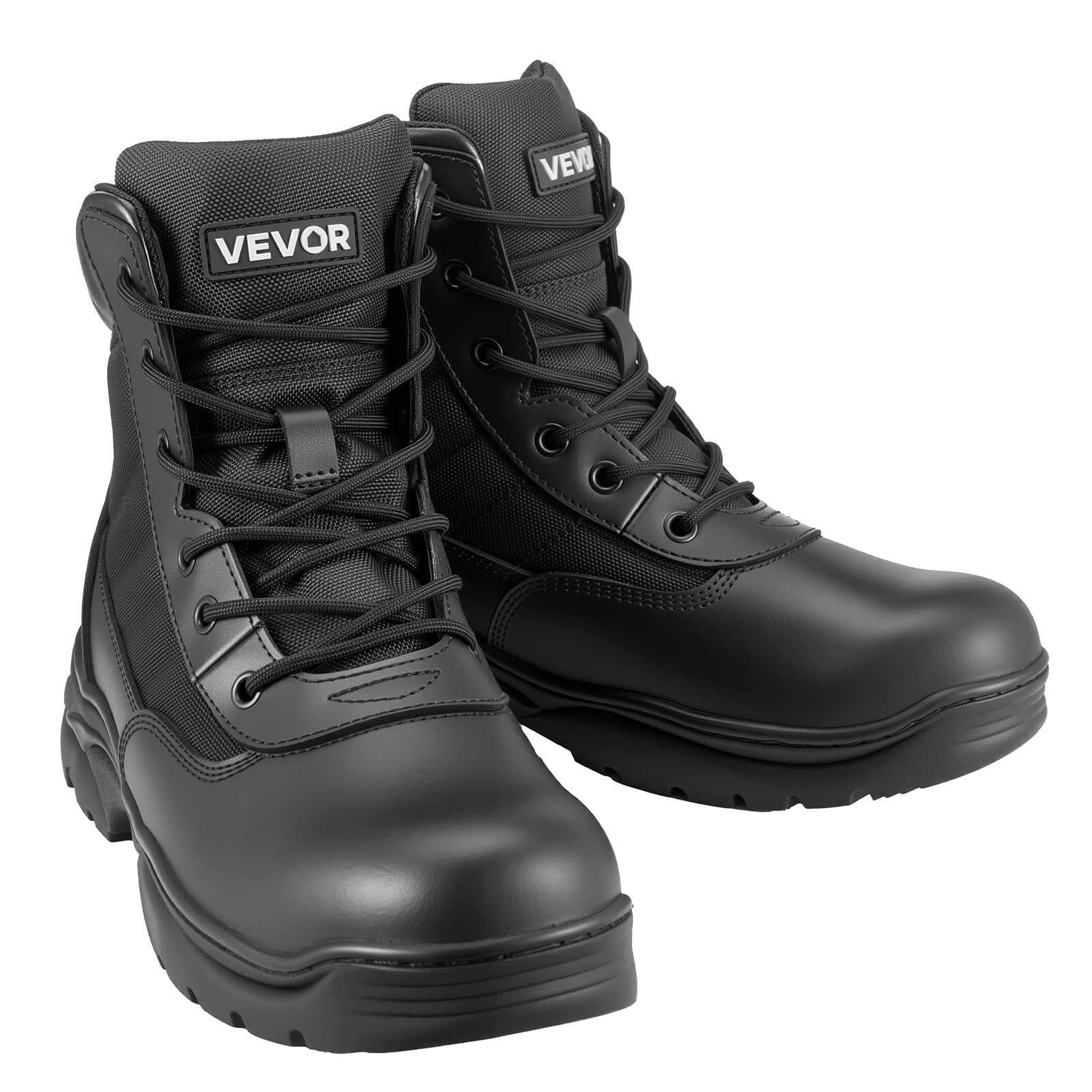 image-VEVOR Men's Military Tactical Boots, 6 inch Combat Hiking Work Boots, Lightweight & Breathable & Sturdy Mens Motorcycle Interceptor Trooper Boot, for Outdoor Security Mountaineering, US Size 10.5